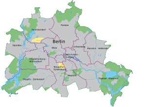 Mapa podziału Berlina na dzielnice
