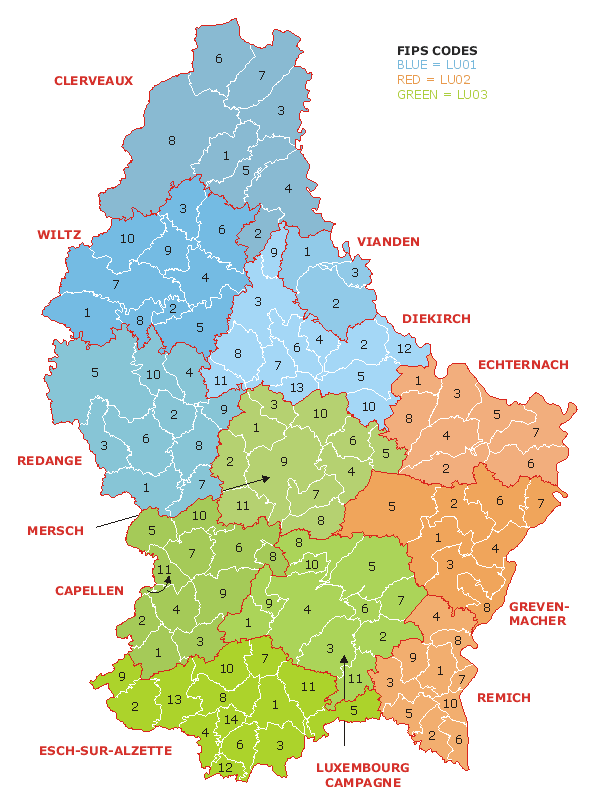 Dystrykty Luksemburga